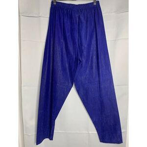Gassiot Silk Pants Womens‎ Medium Blue High Rise Stretch Pull On Ballon Leg